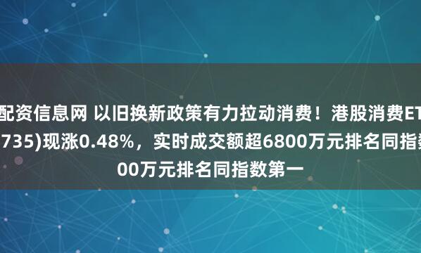 配资信息网 以旧换新政策有力拉动消费！港股消费ETF(159735)现涨0.48%，实时成交额超6800万元排名同指数第一